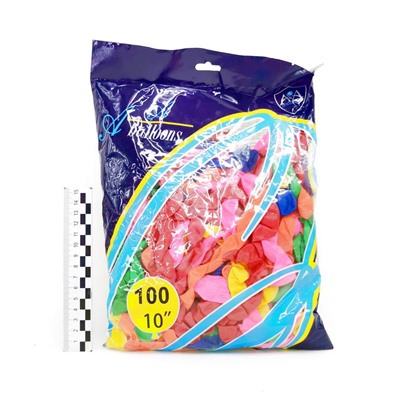 Надувные шарики в упаковке 100шт (длинные спираль)(№MK-17)
