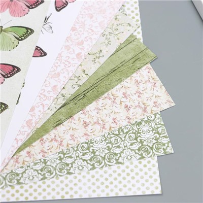 Набор бумаги для скрапбукинга Craft Paper "Чайная роза" 20х20 см, 8 листов