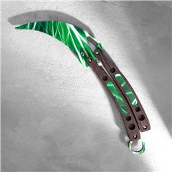 Сувенир деревянный "Нож-бабочка. Керамбит", зеленый
