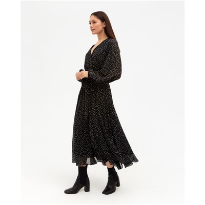 Платье женское с поясом MIST миди, размер 50, чёрный