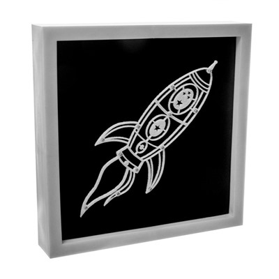 Световая картина-ночник "Ракета" LED USB от батареек 3хАА белый 24,5х24,5х3,5 см