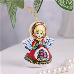 Сувенирный колокольчик "Ангел", цветок, керамика