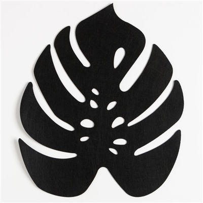 Салфетка декоративная "Тропики" черная, 36,5 х 30 см, 100% п/э, фетр