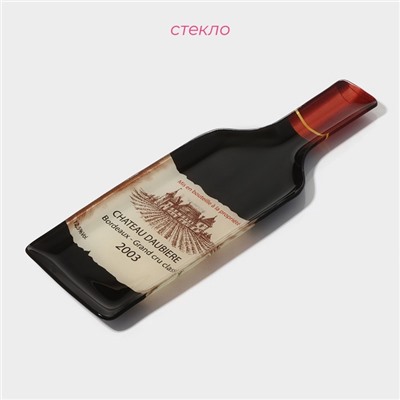 Блюдо стеклянное сервировочное Доляна «Вино», 34,5×11,5×1,5 см
