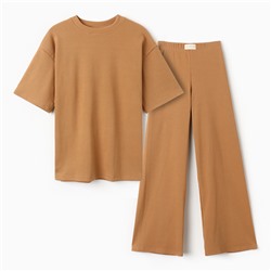 Костюм женский (футболка и брюки) MIST, р. 40-42, коричневый