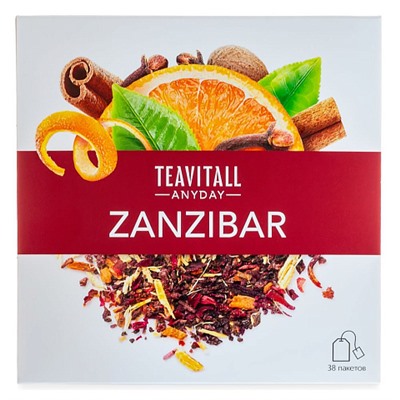 Гринвей Чайный напиток TeaVitall Anyday «Zanzibar», 38 фильтр-пакетов