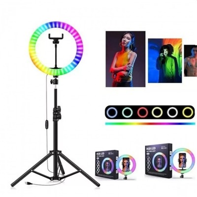 Кольцевая лампа RGB MJ36 цветная светодиодная 33 см (61800)