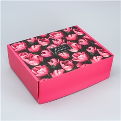Складная коробка «Тюльпаны», 27 х 21 х 9 см