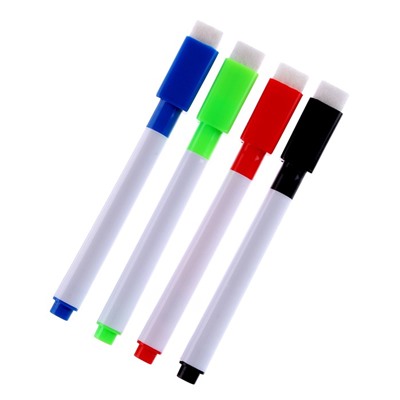 Маркеры цветные на водной основе со стиралкой 4 шт. + 4 магнита