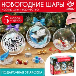 Набор длля творчества «Ёлочные игрушки. Шары с наполнением, 5 шт.»