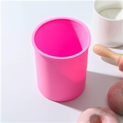 Форма силиконовая для выпечки «Кулич», внешний диаметр 10,6 см, внутренний диаметр 9,6 см, цвет розовый