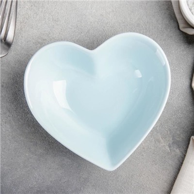 Салатник Доляна «Сердце»,12×11,5 см, цвет голубой
