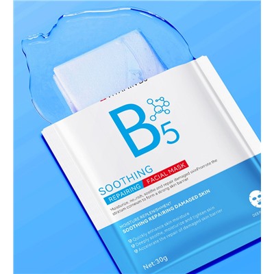 Восстанавливающая тканевая маска для лица с витамином B5 и гиалуроновой кислотой BIOAQUA