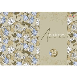 Альбом для рисования А4, 24 листов на гребне "Цветочный рисунок", обложка мелованный картон, выборочный УФ-лак