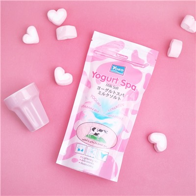 Солевой скраб для тела с Йогуртом, коллагеном и витаминами Yoko Spa Salt, ПАКЕТ 300 гр. Таиланд
