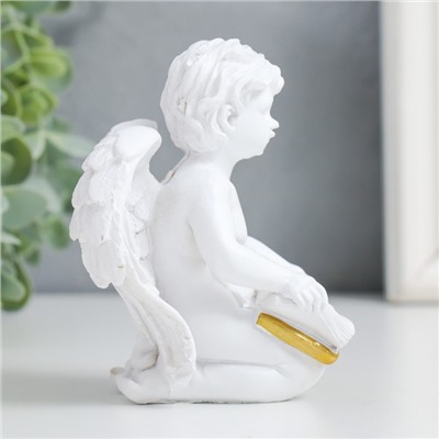 Сувенир полистоун "Белоснежный ангел с книгой" с золотом МИКС 9,5х7,5х6,5 см