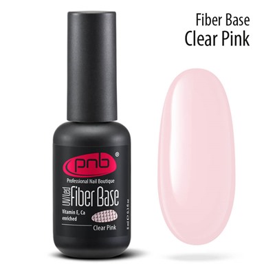 Файбер база с нейлоновыми волокнами прозрачно-розовая Clear Pink Fiber Base PNB 17 мл