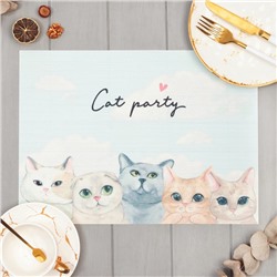 Салфетка на стол Доляна "Cat party" ПВХ 40*29см