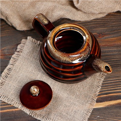 Чайник для заварки "Волна", коричневый, 0.8 л