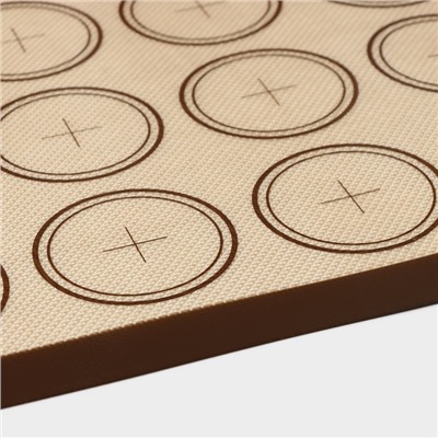 Силиконовый коврик для макаронс армированный «Макарон.Плюс», 42×29,5 см, цвет МИКС