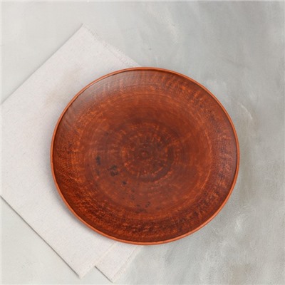 Тарелка плоская "Гладкая", красная глина, 25 см