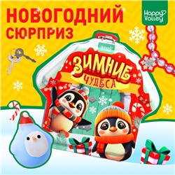 Игрушка-сюрприз «Зимние чудеса», мялка и бусы