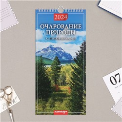 Календарь перекидной на ригеле "Очарование природы" 2024 год, 16,5х34 см