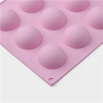 Форма для выпечки Доляна «Полусферы», силикон, 29×17 см, 15 ячеек (d=4 см), цвет МИКС
