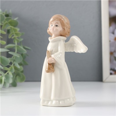 Сувенир керамика "Девочка-ангел с дудкой" 9,2х5,5х12,8 см