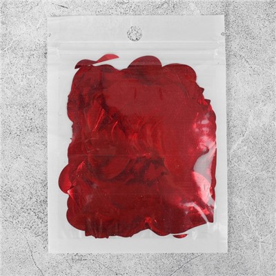 Наполнитель для шара «Конфетти сердце», 2,5 см, фольга, цвет красный, 10 г