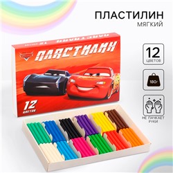 Пластилин 12 цветов 180 г «Чемпион», Тачки