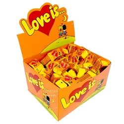 СЛ: Жевательная резинка LOVE IS. Апельсин и Ананас (оранжевая) 4,2гр (100шт в блоке)