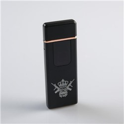 Зажигалка электронная "KING", USB, спираль, 3 х 7.3 см, черная