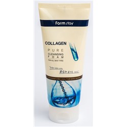 Пенка очищающая с коллагеном Collagen water full moist deep cleansing foam FarmStay 180 мл.