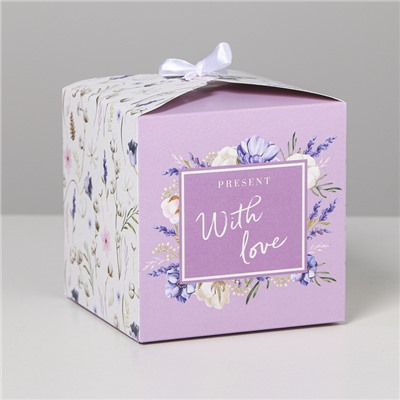 Коробка складная «With love», 12 × 12 × 12 см