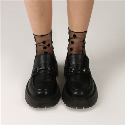 Карнавальный аксессуар- носки, цвет черный в горошек