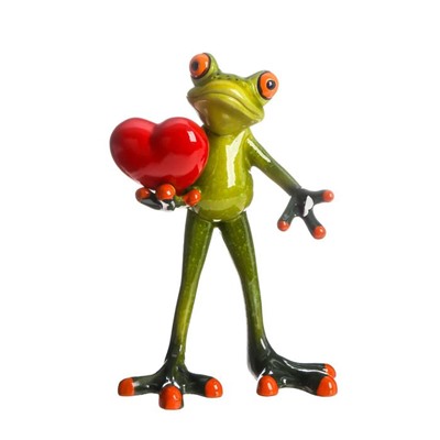 Сувенир полистоун лак "Лягушонок с сердцем в руке" 14х9х10 см