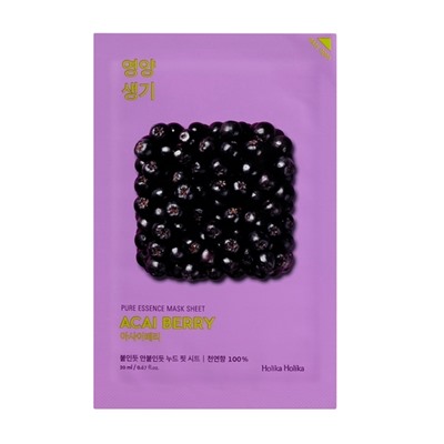 Маска для лица тканевая витаминизирующая ягоды АсаиPure Essence Mask Sheet Acai Berry Holika Holika