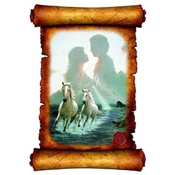 Картина с эффектом объёма малая "Две Лошади" 13х19 см