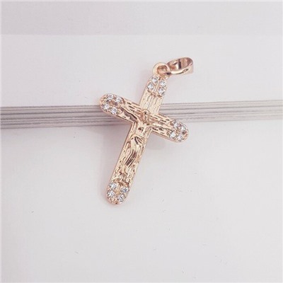 Кулон крест с фианитами, покрытие позолота, Xuping ML, Х000689458,арт.001.159