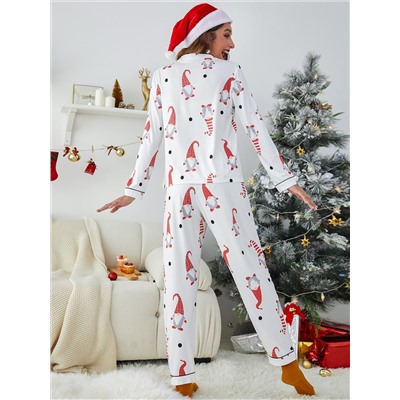 Рождественская пижама с мультипликационным узором без шапки