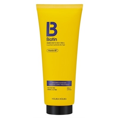 Маска-кондиционер для поврежденных волос Biotin Damage Care Treatment Holika Holika 200 мл.