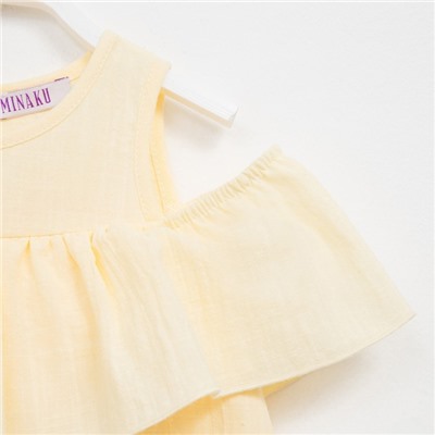 Платье для девочки MINAKU: Cotton Collection цвет желтый, рост 110
