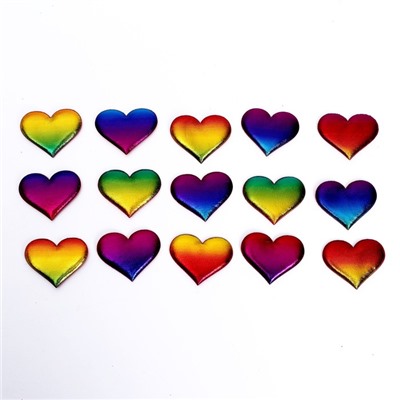 Сердечки декоративные, набор 15 шт., размер 1 шт: 3,5 × 3 см, цвет МИКС