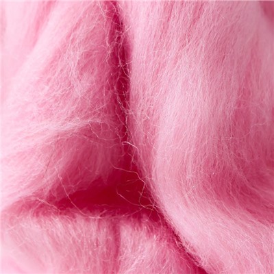 Шерсть для валяния полутонкая 100% шерсть 50 гр (розовая)