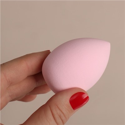 Спонж для макияжа «Капля», 6 × 4 см, увеличивается при намокании, цвет розовый