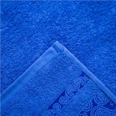 Полотенце махровое Бодринг 30х60см, синий, хлопок 100%, 430г/м2