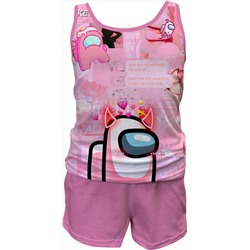Майка с шортами для девочки МШД-51 (светло-розовый)