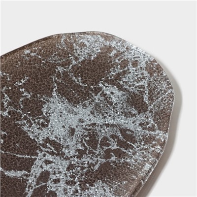Блюдо стеклянное сервировочное Magistro «Мрамор», 23,5×11×0,8 см, цвет чёрный