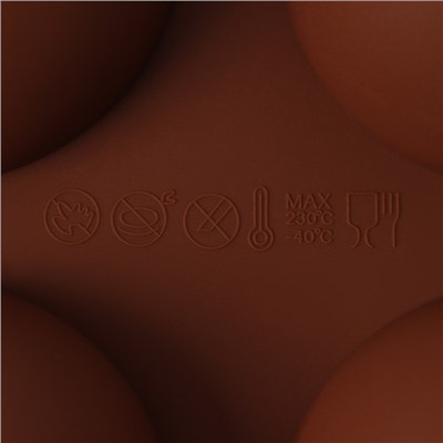 Форма для выпечки Доляна «Фигуры. Полусфера», силикон, 27×18×3,5 см, 6 ячеек (7х7х3,5 см), цвет МИКС